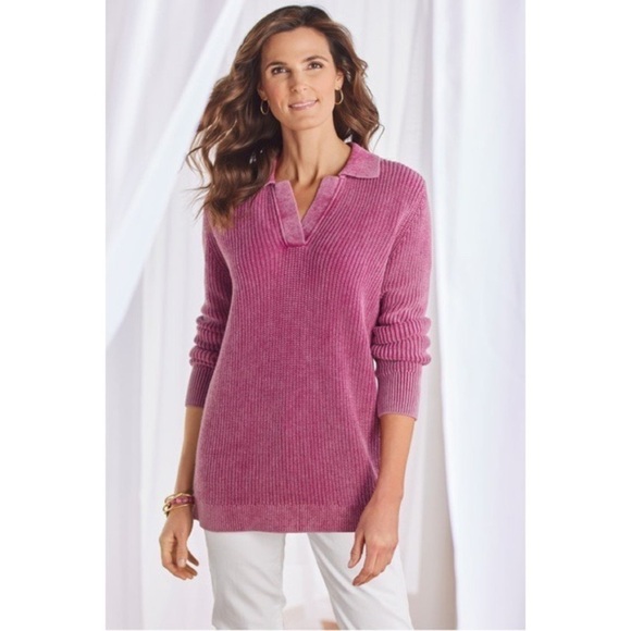 𝅺NEW SOFT SURROUNDINGS SZ XL Wilde Sweater Fiery Fuchsia - Picture 1 of 6